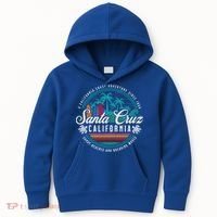 Retro Santa Cruz California Sandy Beaches Breaking Waves Gift Kids Hoodie thumb 0