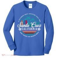 Retro Santa Cruz California Sandy Beaches Breaking Waves Gift Kids Long Sleeve Shirt thumb 0