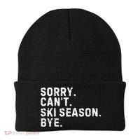 Retro Sorry Can’T Ski Season Bye Funny Skiing Lover Saying Gift Beanie thumb 0