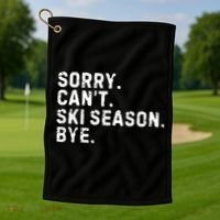 Retro Sorry Can’T Ski Season Bye Funny Skiing Lover Saying Gift Golf Towel thumb 1