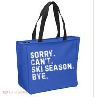 Retro Sorry Can’T Ski Season Bye Funny Skiing Lover Saying Gift Tote Bag thumb 2