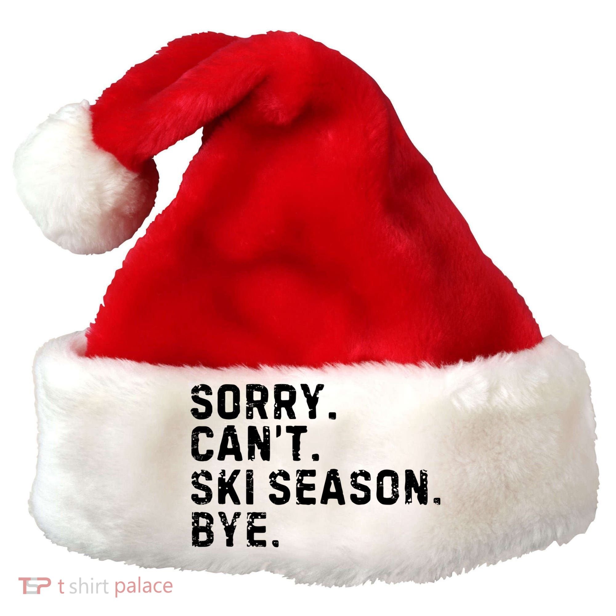 Retro Sorry Can’T Ski Season Bye Funny Skiing Lover Saying Gift Santa Hat