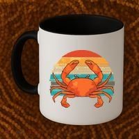 Retro Seafood Crab Lover Crabbing Sea Animal Crab Coffee Mug thumb 2