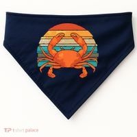 Retro Seafood Crab Lover Crabbing Sea Animal Crab USA-Made Doggie Bandana thumb 0