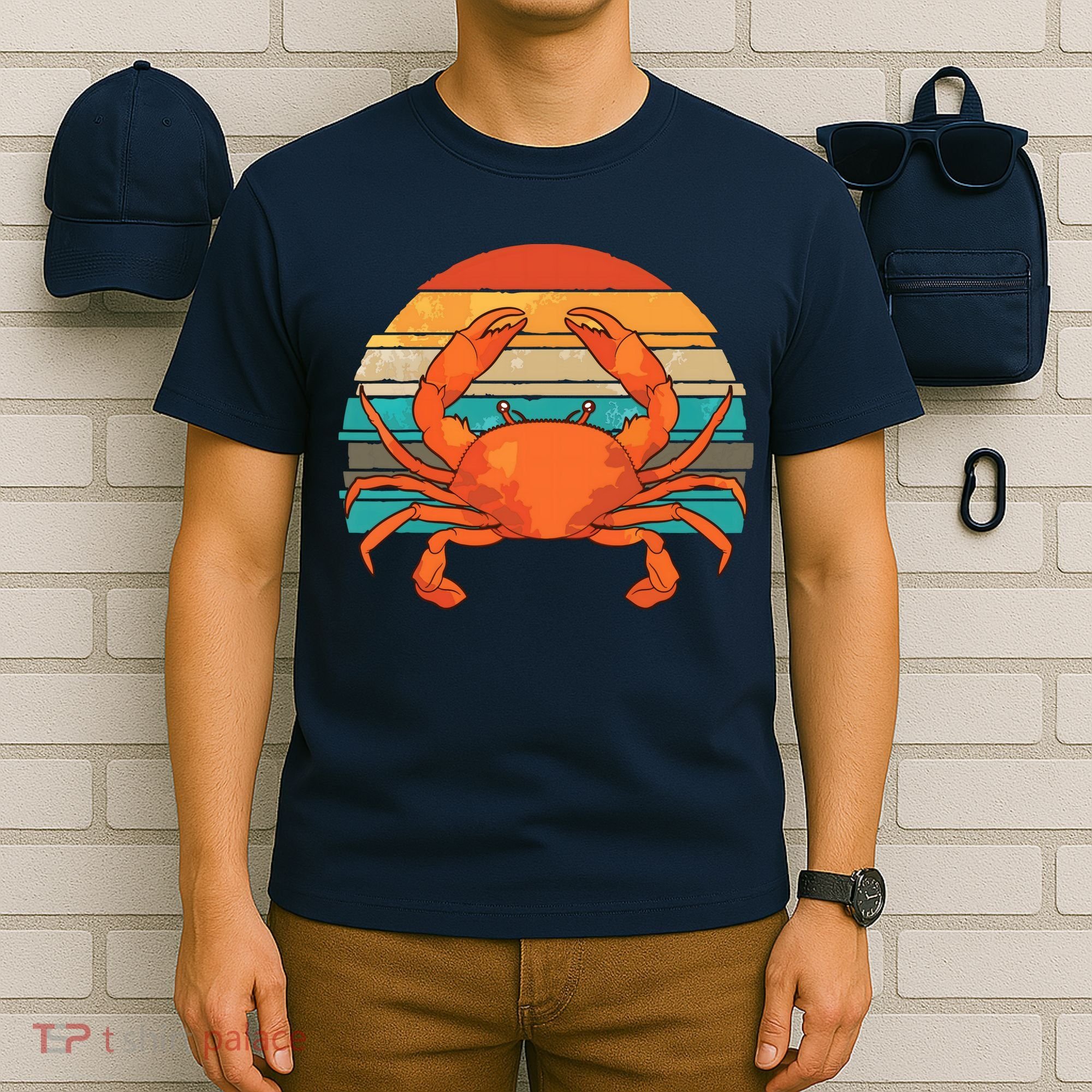 Retro Seafood Crab Lover Crabbing Sea Animal Crab T-Shirt
