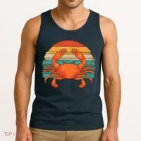 Retro Seafood Crab Lover Crabbing Sea Animal Crab Tank Top thumb 3