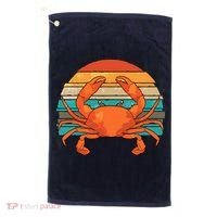 Retro Seafood Crab Lover Crabbing Sea Animal Crab Golf Towel thumb 0