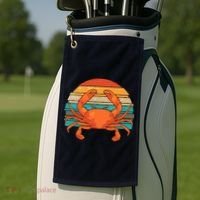 Retro Seafood Crab Lover Crabbing Sea Animal Crab Golf Towel thumb 2