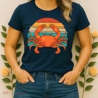 Retro Seafood Crab Lover Crabbing Sea Animal Crab Women's T-Shirt thumb 2