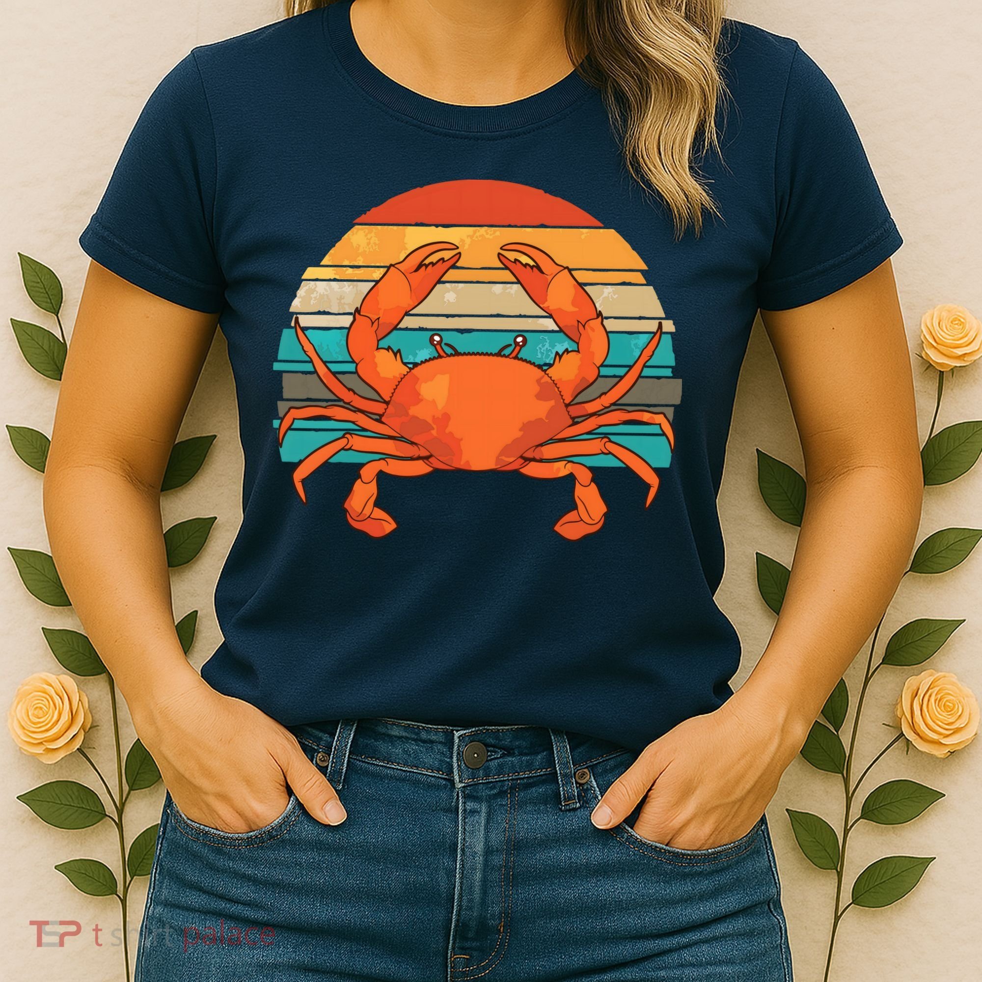 Retro Seafood Crab Lover Crabbing Sea Animal Crab Women's T-Shirt