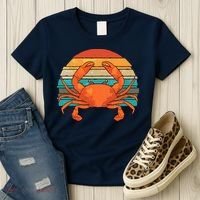 Retro Seafood Crab Lover Crabbing Sea Animal Crab Women's T-Shirt thumb 3
