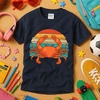 Retro Seafood Crab Lover Crabbing Sea Animal Crab Kids T-Shirt thumb 3