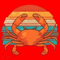 Retro Seafood Crab Lover Crabbing Sea Animal Crab Santa Hat thumb 1