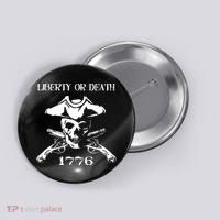 Revolutionary Skull Crossbones Flintlock Cool Button thumb 0