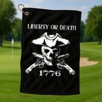 Revolutionary Skull Crossbones Flintlock Cool Golf Towel thumb 1