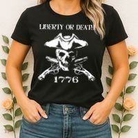 Revolutionary Skull Crossbones Flintlock Cool Women's T-Shirt thumb 2