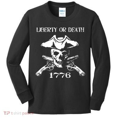 Revolutionary Skull Crossbones Flintlock Cool Kids Long Sleeve Shirt