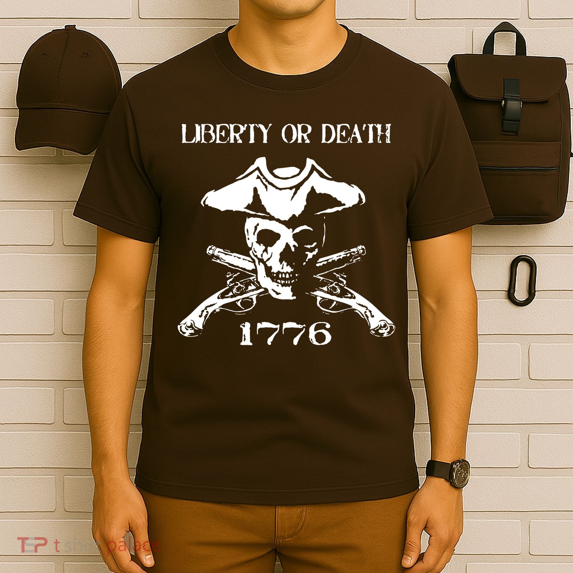 Revolutionary Skull Crossbones Flintlock Cool T-Shirt