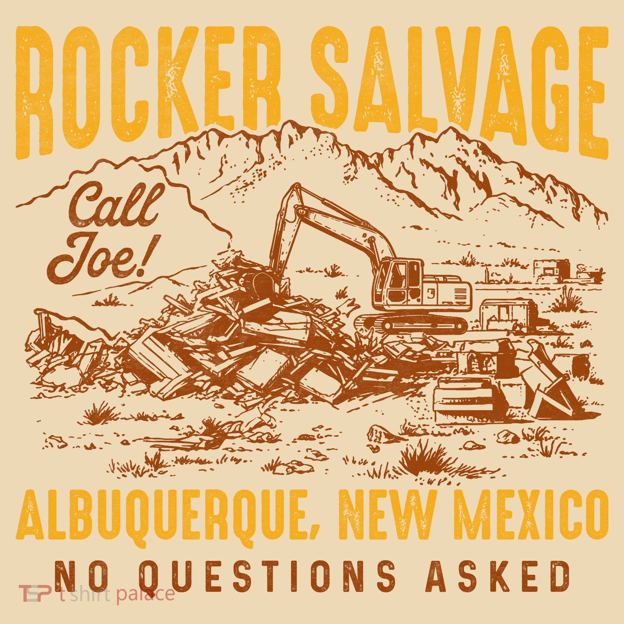 Rocker Salvage Call Joe Albuquerque Vintage New Mexico T-Shirt