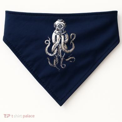 Retro SCUBA Diver Weird Octopus Design, Octopus Helmet USA-Made Doggie Bandana