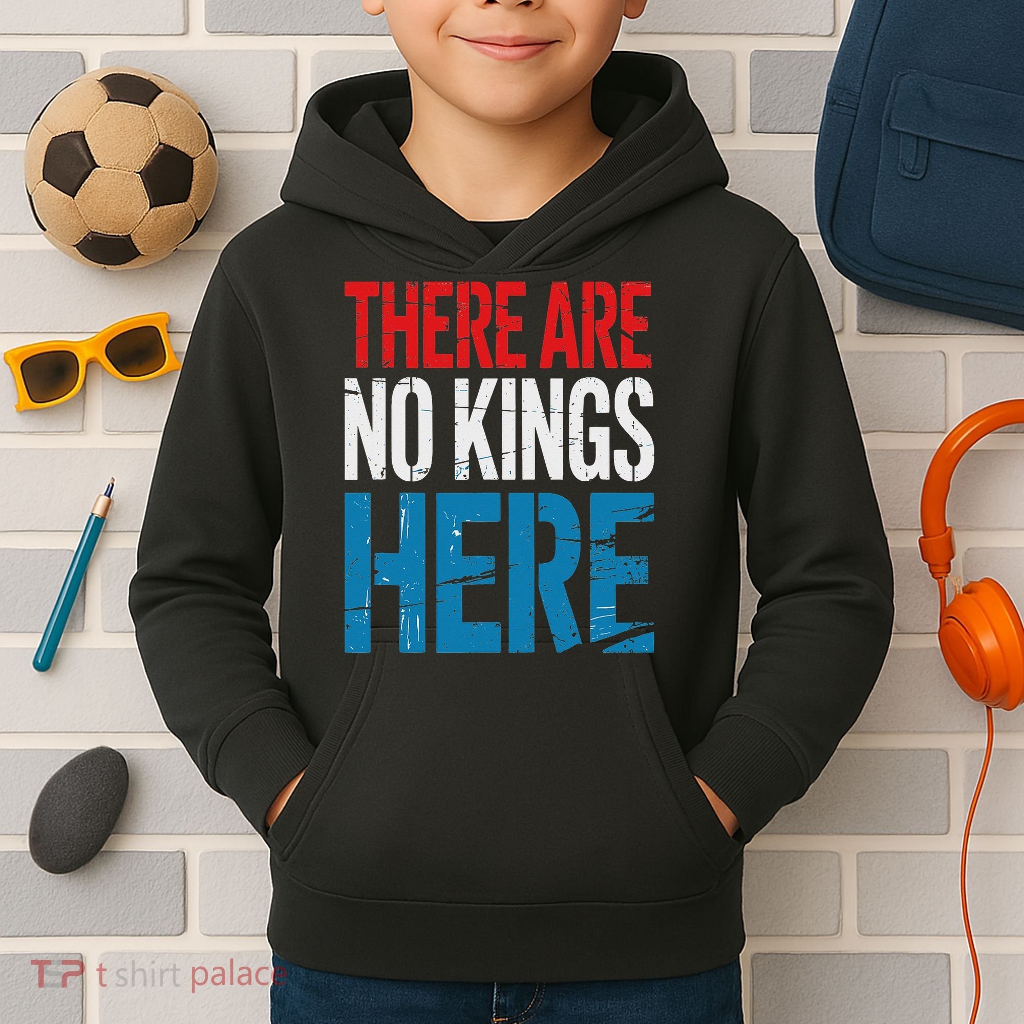 Resist Save Democracy Resistance No Kings Protest Kids Hoodie