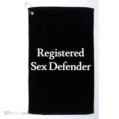 Registered Sex Defender Funny Meme Golf Towel