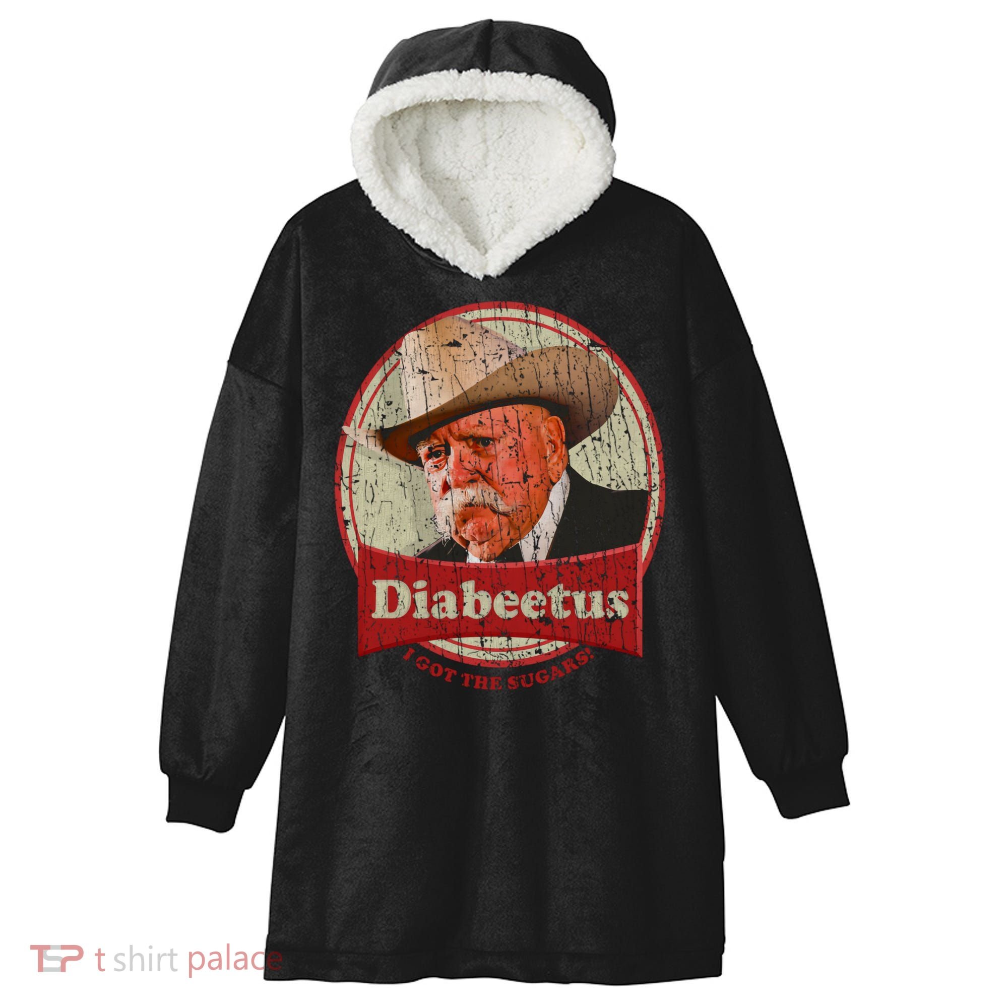 Retro Style Diabeetus I Got The Sugars Hooded Wearable Blanket