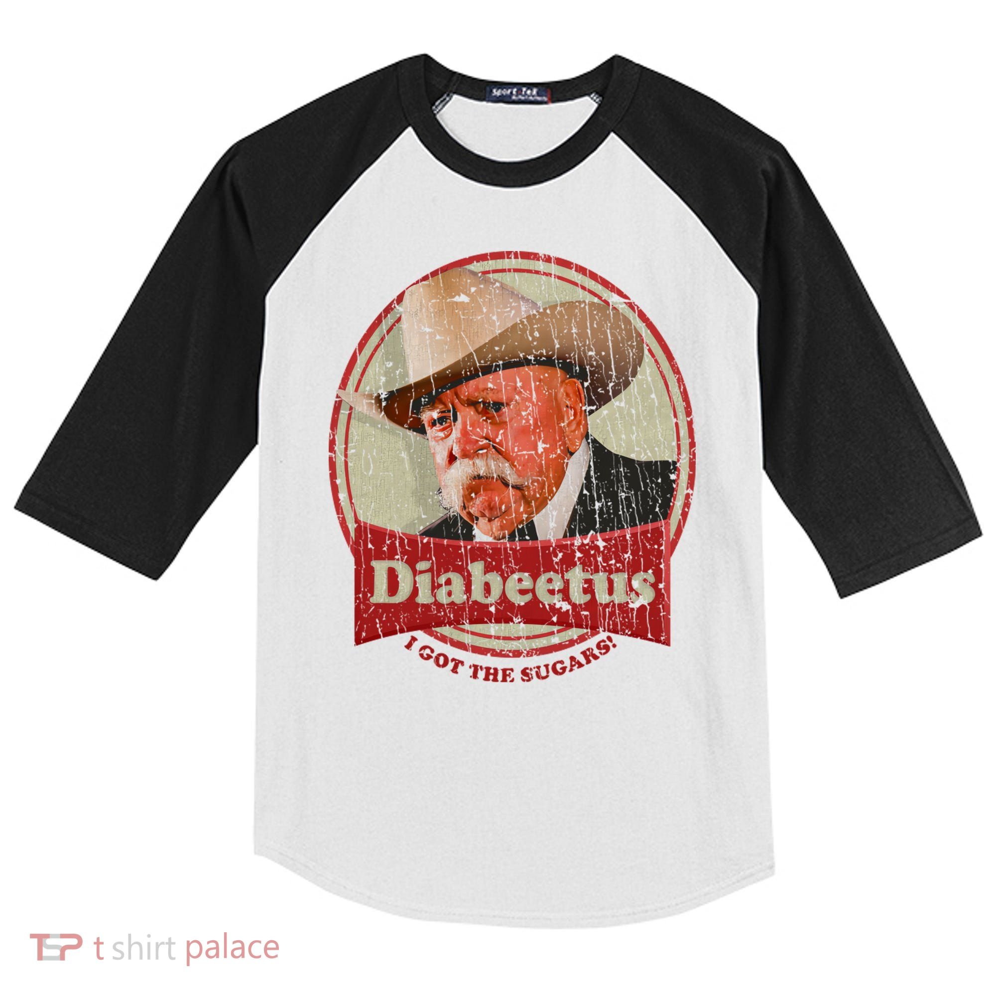 Retro Style Diabeetus I Got The Sugars Kids Colorblock Raglan Jersey
