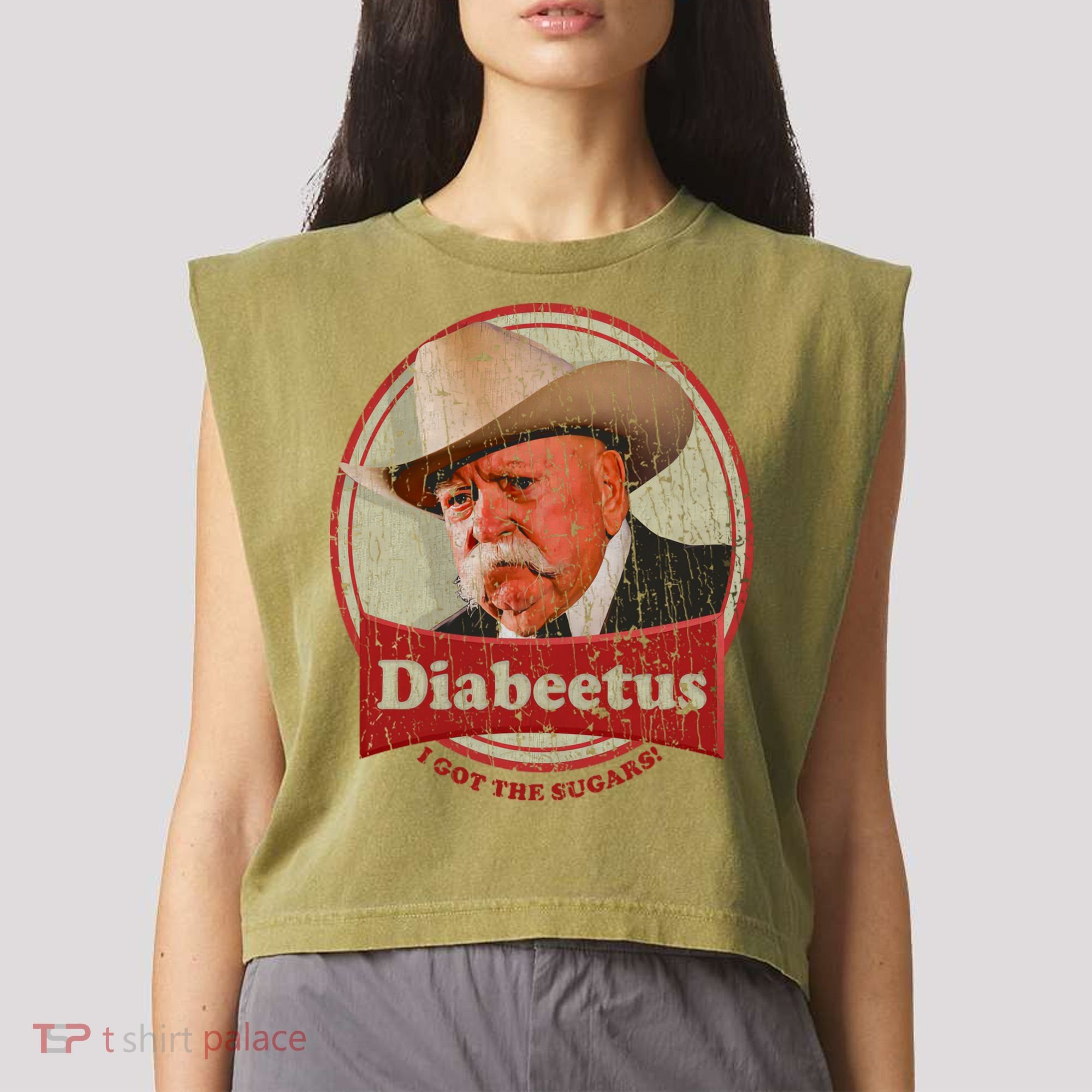 Retro Style Diabeetus I Got The Sugars Garment-Dyed Women's Muscle Tee