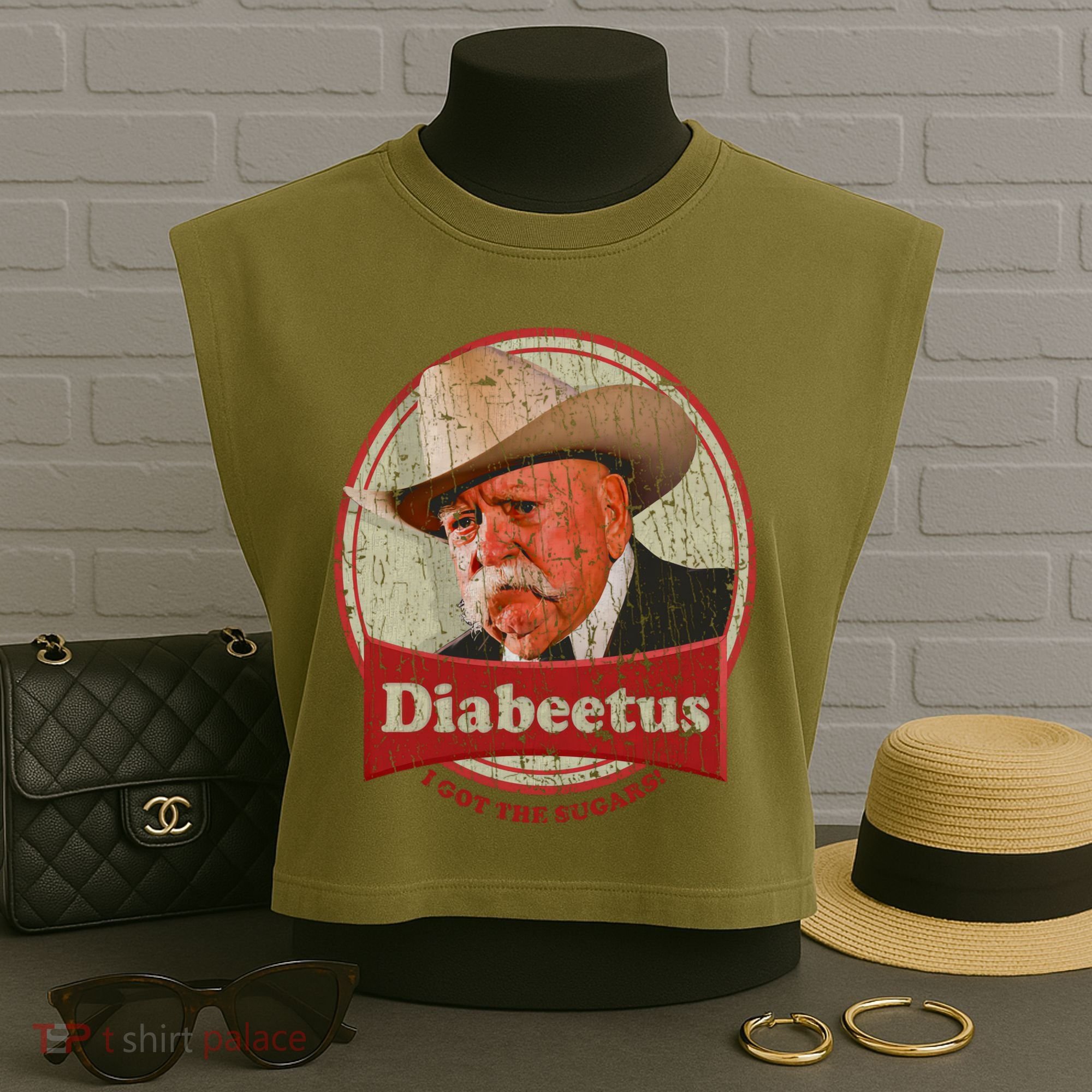 Retro Style Diabeetus I Got The Sugars Garment-Dyed Women's Muscle Tee