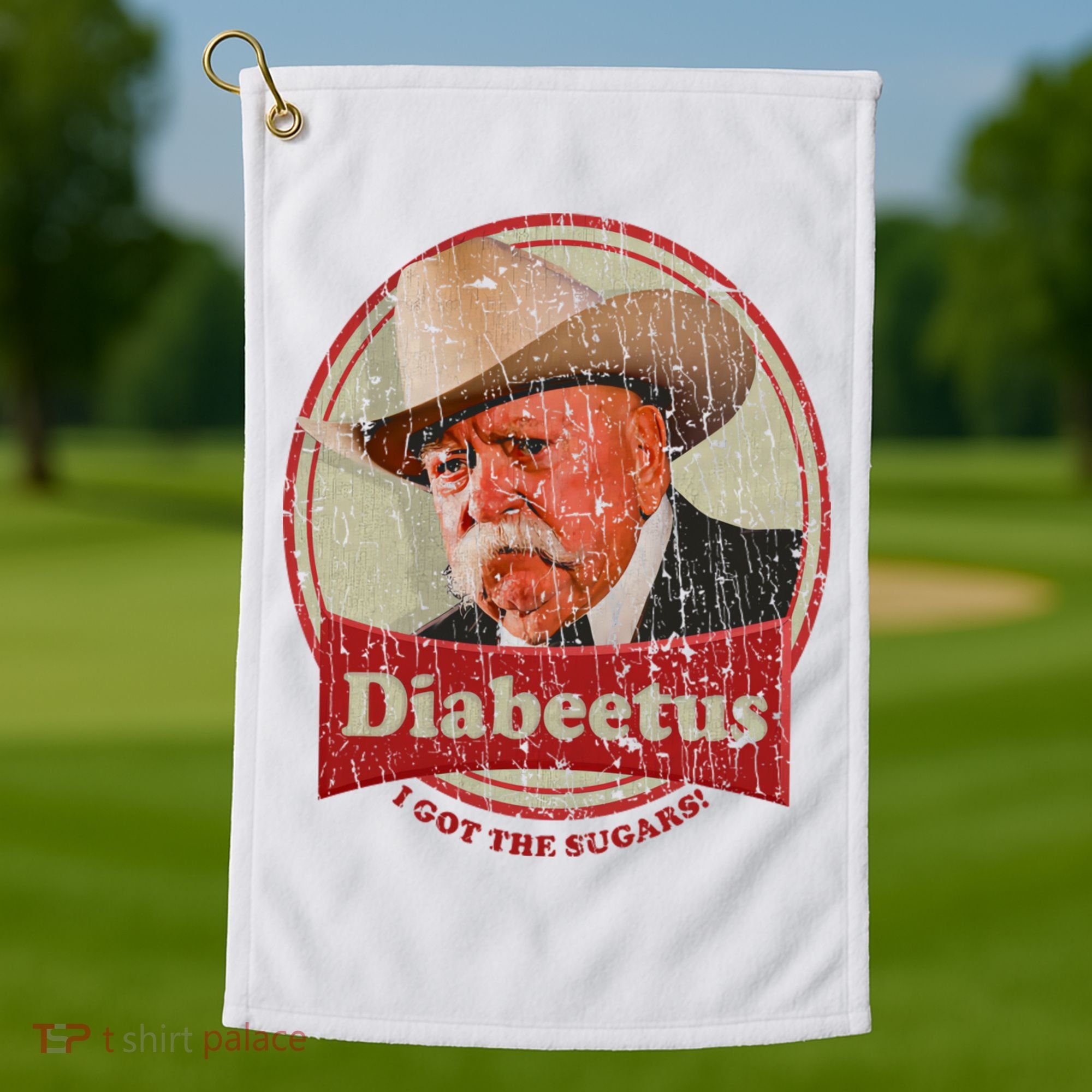 Retro Style Diabeetus I Got The Sugars Golf Towel