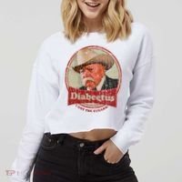 Retro Style Diabeetus I Got The Sugars Cropped Pullover Crew thumb 2