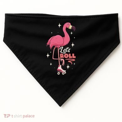 Roller Skating Dance Flamingo LetS Roll Quad Skater USA-Made Doggie Bandana