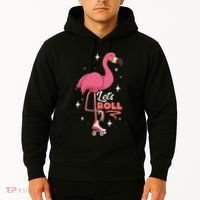 Roller Skating Dance Flamingo LetS Roll Quad Skater Hoodie thumb 2