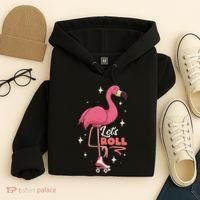 Roller Skating Dance Flamingo LetS Roll Quad Skater Hoodie thumb 4