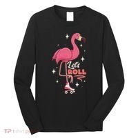 Roller Skating Dance Flamingo LetS Roll Quad Skater Long Sleeve Shirt thumb 0