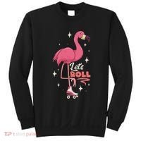 Roller Skating Dance Flamingo LetS Roll Quad Skater Sweatshirt thumb 0