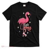 Roller Skating Dance Flamingo LetS Roll Quad Skater T-Shirt thumb 0