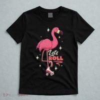 Roller Skating Dance Flamingo LetS Roll Quad Skater T-Shirt thumb 5