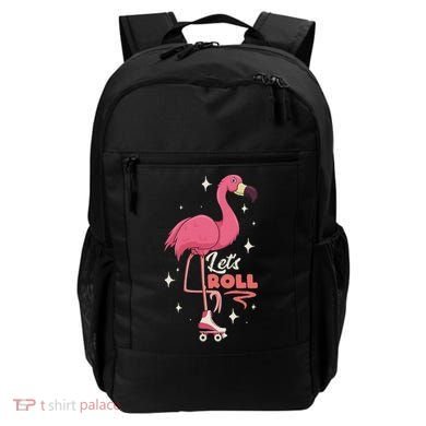 Roller Skating Dance Flamingo LetS Roll Quad Skater Backpack