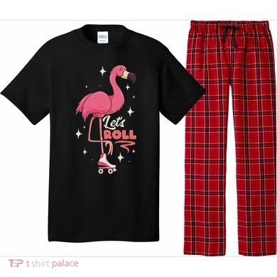 Roller Skating Dance Flamingo LetS Roll Quad Skater Pajama Set