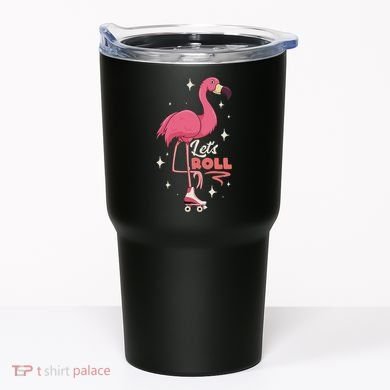 Roller Skating Dance Flamingo LetS Roll Quad Skater Tumbler