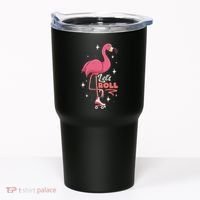Roller Skating Dance Flamingo LetS Roll Quad Skater Tumbler thumb 0