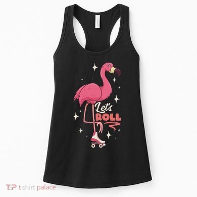 Roller Skating Dance Flamingo LetS Roll Quad Skater Women's Tank Top