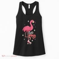 Roller Skating Dance Flamingo LetS Roll Quad Skater Women's Tank Top thumb 0