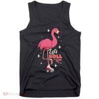 Roller Skating Dance Flamingo LetS Roll Quad Skater Tank Top thumb 0
