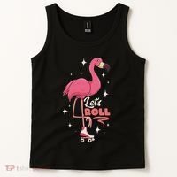 Roller Skating Dance Flamingo LetS Roll Quad Skater Tank Top thumb 2