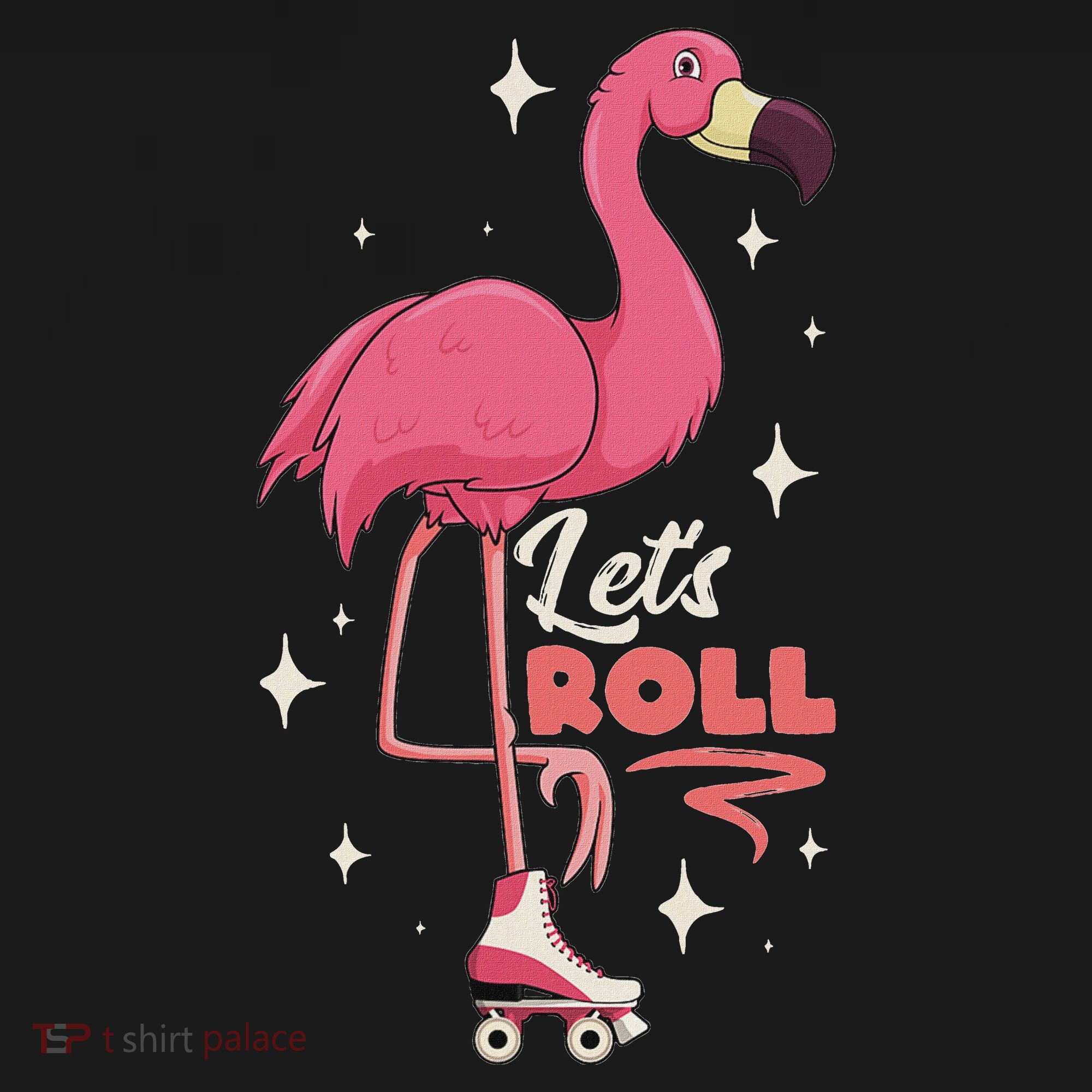 Roller Skating Dance Flamingo LetS Roll Quad Skater Tank Top