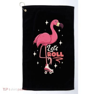 Roller Skating Dance Flamingo LetS Roll Quad Skater Golf Towel