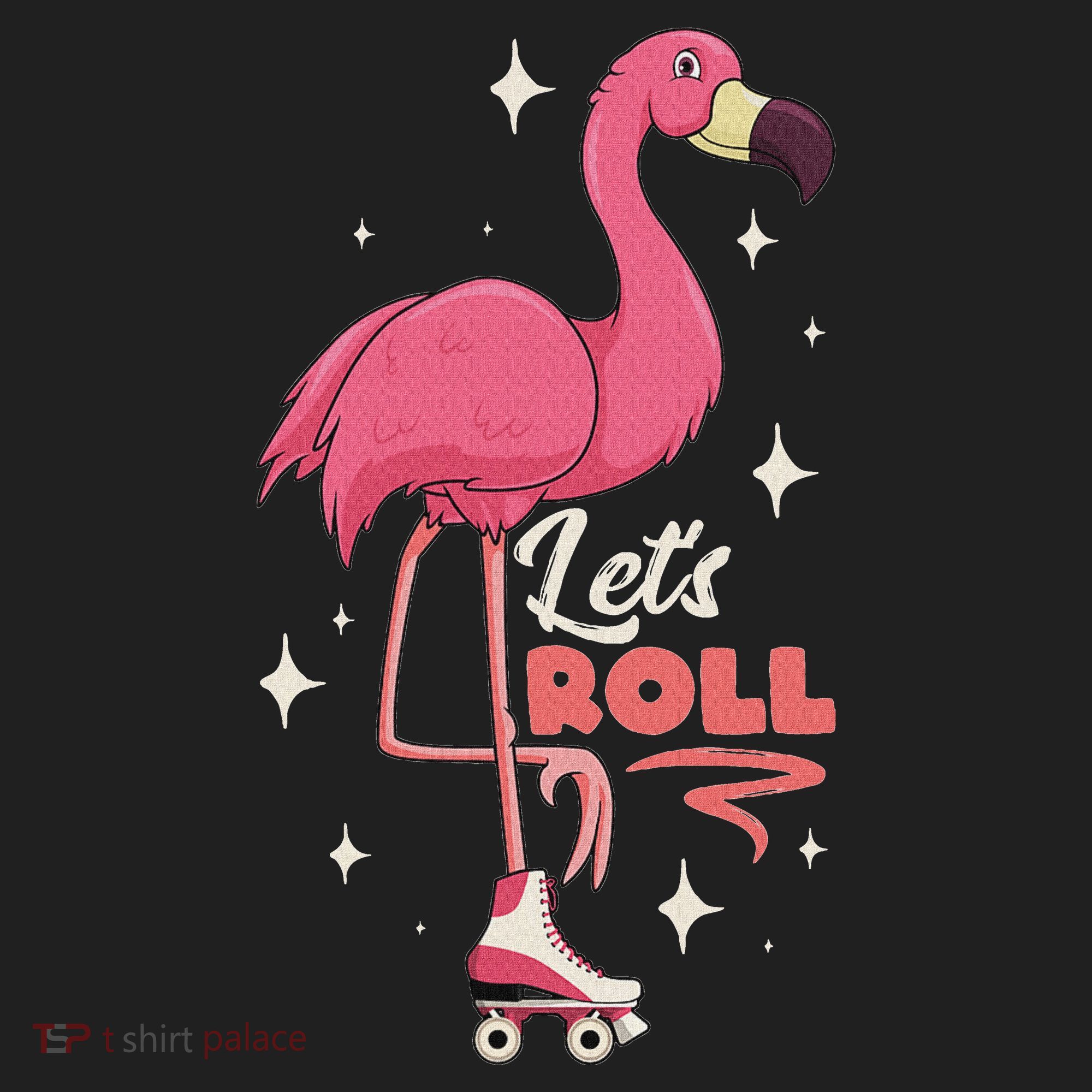 Roller Skating Dance Flamingo LetS Roll Quad Skater Golf Towel